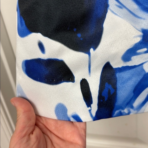 Rickie Freeman Teri John Blue/White Floral Shift Dress - 6 - Picture 6 of 13